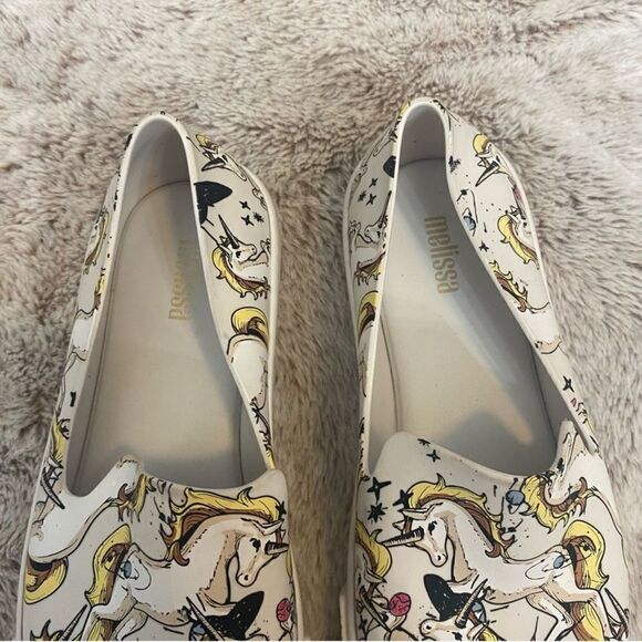 Melissa Ground Slip On Womens Size 6 White Unicorn Low Casual Sneaker Shoes - Picture 7 of 9